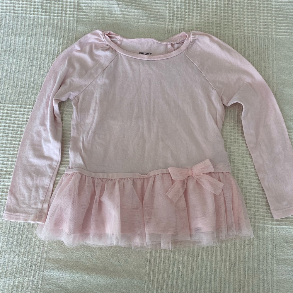 4T Carter's Pink Long Sleeve Tulle Top for Kids